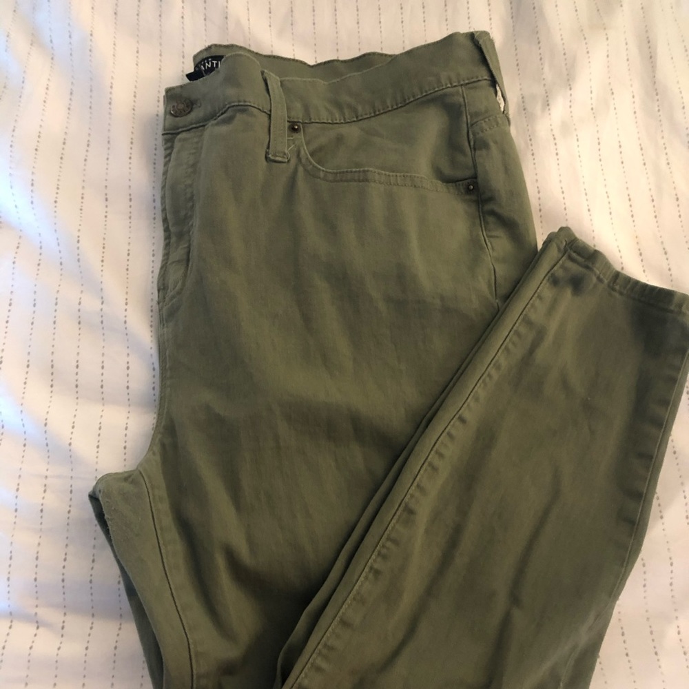 JCrew Green Chino Skinny Pants